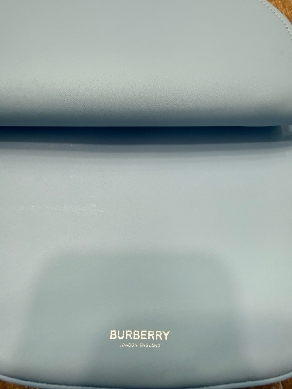 Burberry Pale Blue Leather Ring-Handle Wristlet - Picture 5 of 8